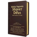 Bíblia Mover de Deus Cor Marrom Com Estudo Letra Gigante Capa Flexível Com Harpa Masculina Arc