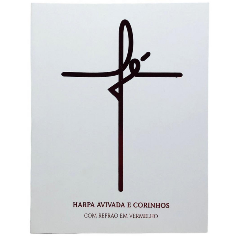Livro Fé Branca Hinário Harpa Avivada e Corinhos Capa Brochura Letra Gigante