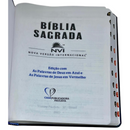 Bíblia Azul e Preta Letra Normal Capa Flexível Slim Large Com Índice Masculina Nvi