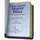 Bíblia Mover de Deus Cor Preta Com Estudo Letra Gigante Capa Flexível Com Harpa Masculina Arc