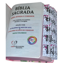 Bíblia Flor Rosa Letra Hipergigante Capa Dura Com Abas Femininas e Harpa Arc