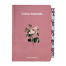 Bíblia Flor Rosa Letra Hipergigante Capa Dura Com Harpa e Aba Já Colada Arc