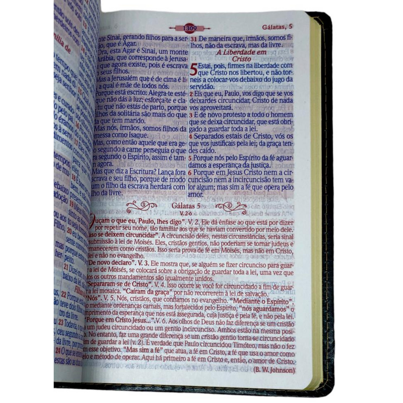 Bíblia Mover de Deus Cor Preta Com Estudo Letra Gigante Capa Flexível Com Harpa Masculina Arc
