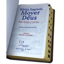 Bíblia Mover de Deus Cor Marrom Com Estudo Letra Gigante Capa Flexível Com Harpa e Índice Masculina Arc