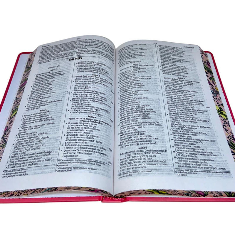 Bíblia Floral Alegre Letra Normal Capa Dura Slim Feminina Nvi