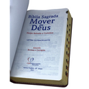 Bíblia Mover de Deus Cor Bordô Com Estudo Letra Gigante Capa Flexível Com Harpa e Índice Masculina Arc