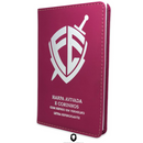 Livro Escudo Pink Hinário Harpa Avivada e Corinhos Capa PU Almofadada Letra Hipergigante