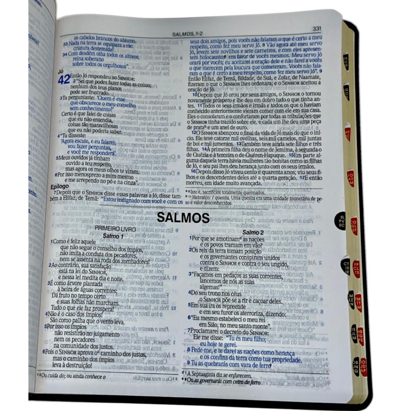 Bíblia Bordô e Preta Letra Normal Capa Flexível Slim Large Com Índice Masculina Nvi