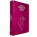 Bíblia Da Mulher Sábia Magnólia Pink De Estudo Letra Hipergigante Capa Flexível Com Harpa e Índice Feminina Arc