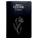 Bíblia Da Mulher Sábia Magnólia Preta De Estudo Letra Hipergigante Capa Flexível Com Harpa e Índice Feminina Arc