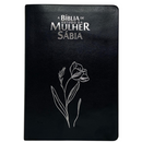 Bíblia Da Mulher Sábia Magnólia Preta De Estudo Letra Hipergigante Capa Flexível Com Harpa Feminina Arc