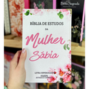 Bíblia Da Mulher Sábia Rosa De Estudo Letra Hipergigante Capa Flexível Com Harpa e Índice Feminina Arc