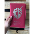 Livro Escudo Vermelha Hinário Harpa Avivada e Corinhos Capa PU Almofadada Letra Hipergigante