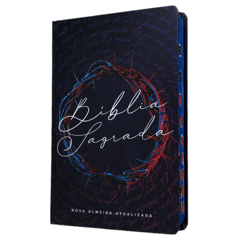 Bíblia Coroa Neon Letra Normal Capa Dura Masculina e Feminina Com Índice Naa