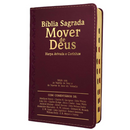 Bíblia Mover de Deus Cor Bordô Com Estudo Letra Gigante Capa Flexível Com Harpa e Índice Masculina Arc
