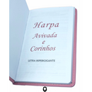 Livro Escudo Rosa Hinário Harpa Avivada e Corinhos Capa PU Almofadada Letra Hipergigante
