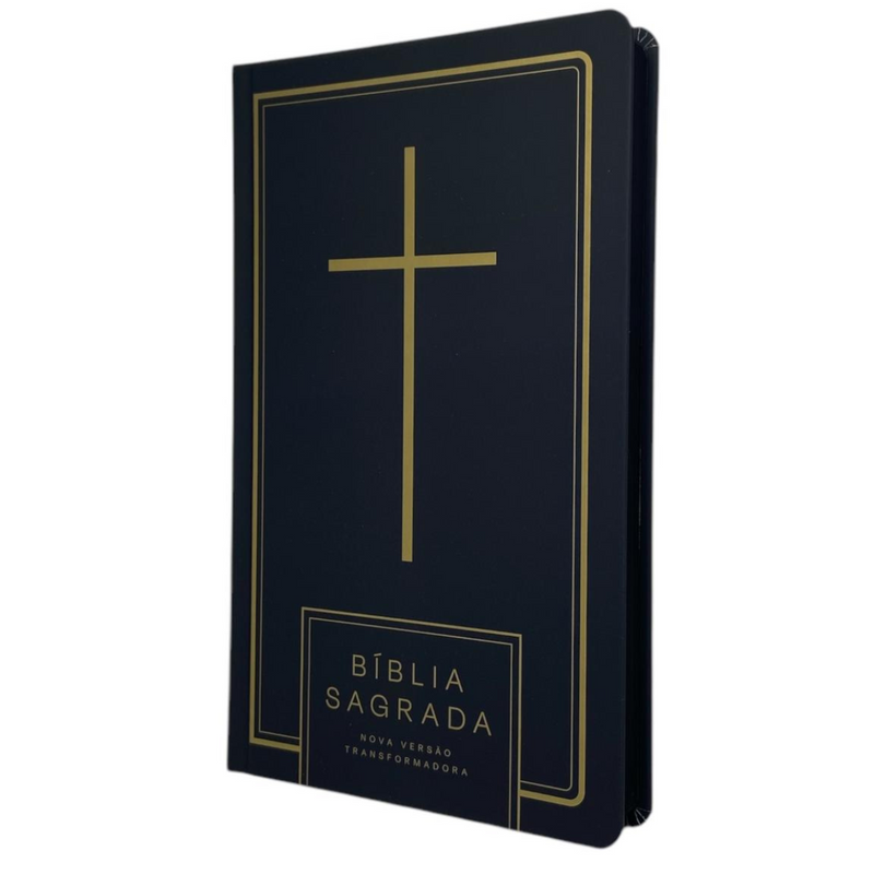 Bíblia Cruz All Black Letra Normal Capa Dura Soft Touch Masculina e Feminina Nvt