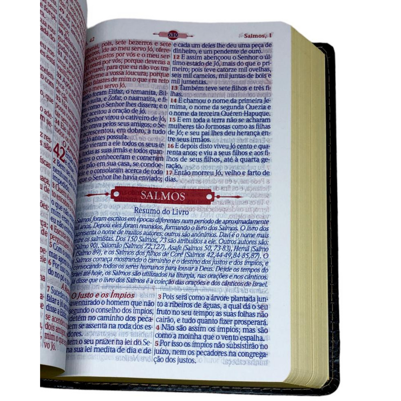 Bíblia Mover de Deus Cor Preta Com Estudo Letra Gigante Capa Flexível Com Harpa Masculina Arc
