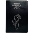 Bíblia Da Mulher Sábia Magnólia Preta De Estudo Letra Hipergigante Capa Flexível Com Harpa e Abas Adesivas Femininas Já Coladas Arc