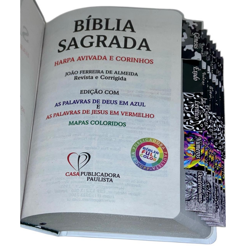 Bíblia Ramos Branca Letra Hipergigante Capa Dura Com Harpa e Aba Masculina Já Colada Arc