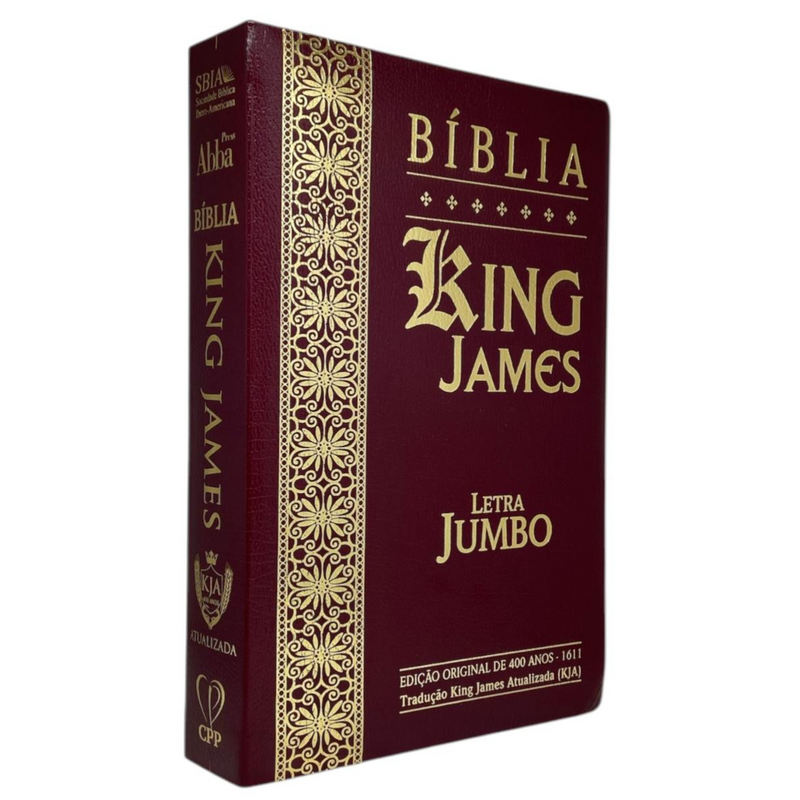 Bíblia Cor Bordô Letra Jumbo Capa Coverbook Flexível Feminina e Masculina King James 1611