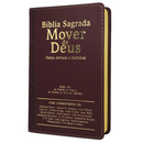 Bíblia Mover de Deus Cor Bordô Com Estudo Letra Gigante Capa Flexível Com Harpa Masculina Arc
