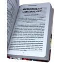 Bíblia Mulheres de Oração Flores Vermelha De Estudo Letra Gigante Capa Flexível Com Harpa Feminina Arc