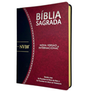 Bíblia Bordô e Preta Letra Normal Capa Flexível Slim Large Masculina Nvi