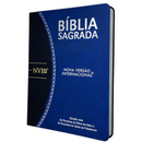 Bíblia Azul e Preta Letra Normal Capa Flexível Slim Large Masculina Nvi
