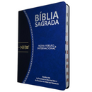 Bíblia Azul e Preta Letra Normal Capa Flexível Slim Large Com Índice Masculina Nvi