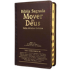 Bíblia Mover de Deus Cor Marrom Com Estudo Letra Gigante Capa Flexível Com Harpa e Índice Masculina Arc