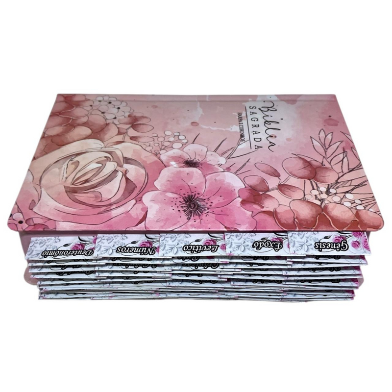 Bíblia Jardim Rosa Letra Hipergigante Capa Dura Com Harpa e Aba Já Coladas Arc