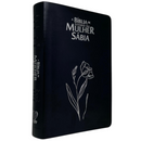 Bíblia Da Mulher Sábia Magnólia Preta De Estudo Letra Hipergigante Capa Flexível Com Harpa Feminina Arc