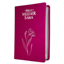 Bíblia Da Mulher Sábia Magnólia Pink De Estudo Letra Hipergigante Capa Flexível Com Harpa e Abas Adesivas Femininas Arc