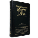 Bíblia Mover de Deus Cor Preta Com Estudo Letra Gigante Capa Flexível Com Harpa e Índice Masculina Arc
