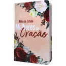 Bíblia Mulheres de Oração Flores Vermelha De Estudo Letra Gigante Capa Flexível Com Harpa Feminina Arc