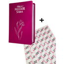 Bíblia Da Mulher Sábia Magnólia Pink De Estudo Letra Hipergigante Capa Flexível Com Harpa e Abas Adesivas Femininas Já Coladas Arc