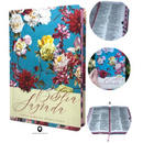 Bíblia Florescer Letra Normal Capa Dura Feminina Com Índice Naa