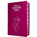 Bíblia Da Mulher Sábia Magnólia Pink De Estudo Letra Hipergigante Capa Flexível Com Harpa e Índice Feminina Arc