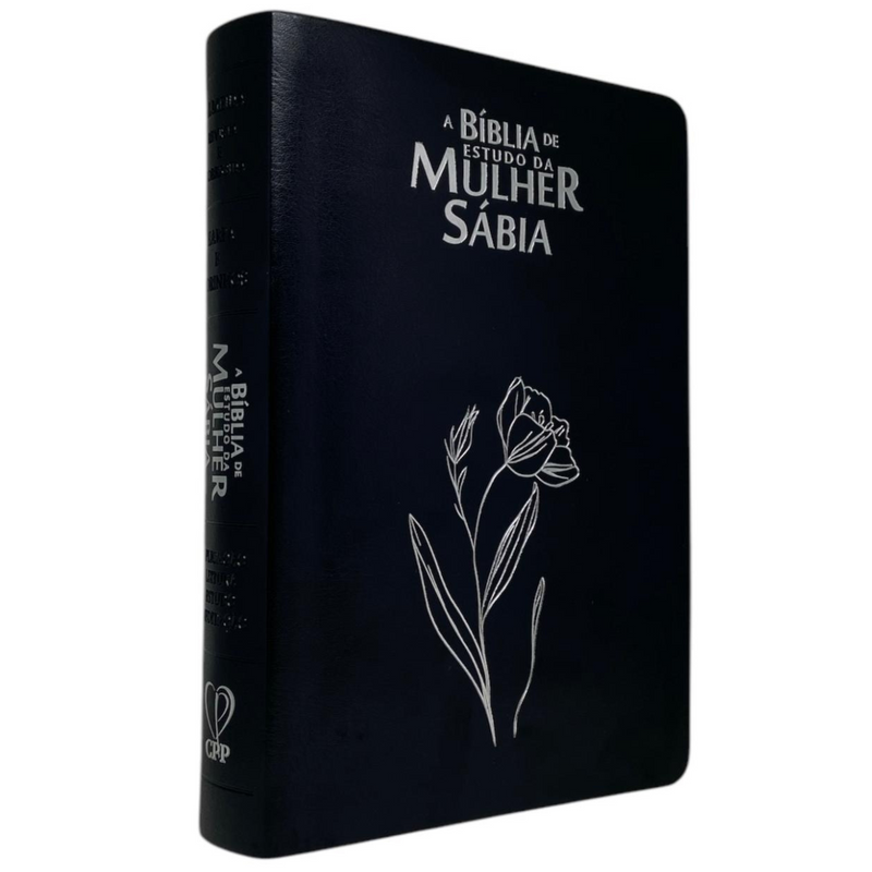 Bíblia Da Mulher Sábia Magnólia Preta De Estudo Letra Hipergigante Capa Flexível Com Harpa e Abas Adesivas Femininas Já Coladas Arc