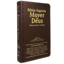 Bíblia Mover de Deus Cor Marrom Com Estudo Letra Gigante Capa Flexível Com Harpa e Índice Masculina Arc