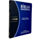 Bíblia Azul e Preta Letra Normal Capa Flexível Slim Large Com Índice Masculina Nvi