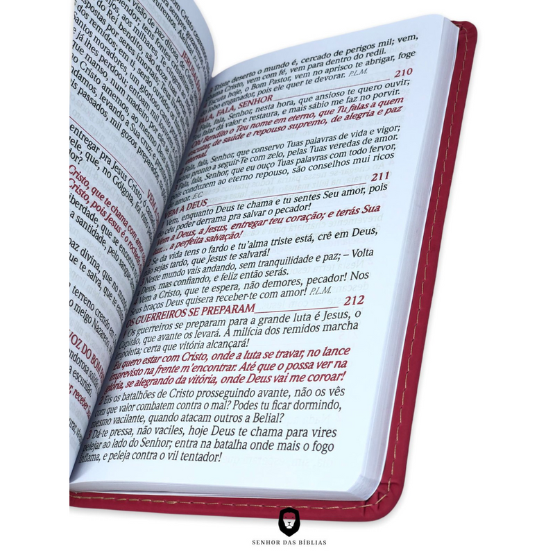 Livro Escudo Pink Hinário Harpa Avivada e Corinhos Capa PU Almofadada Letra Hipergigante