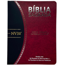 Bíblia Bordô e Preta Letra Normal Capa Flexível Slim Large Com Índice Masculina Nvi