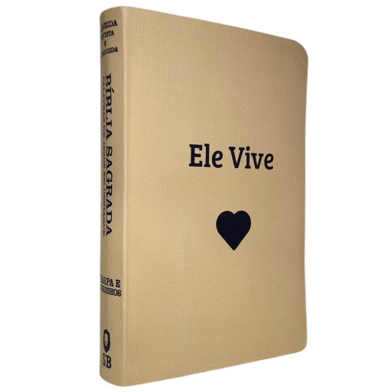 Bíblia Ele Vive Letra Gigante Capa Flexível Com Harpa e Índice Feminina Arc