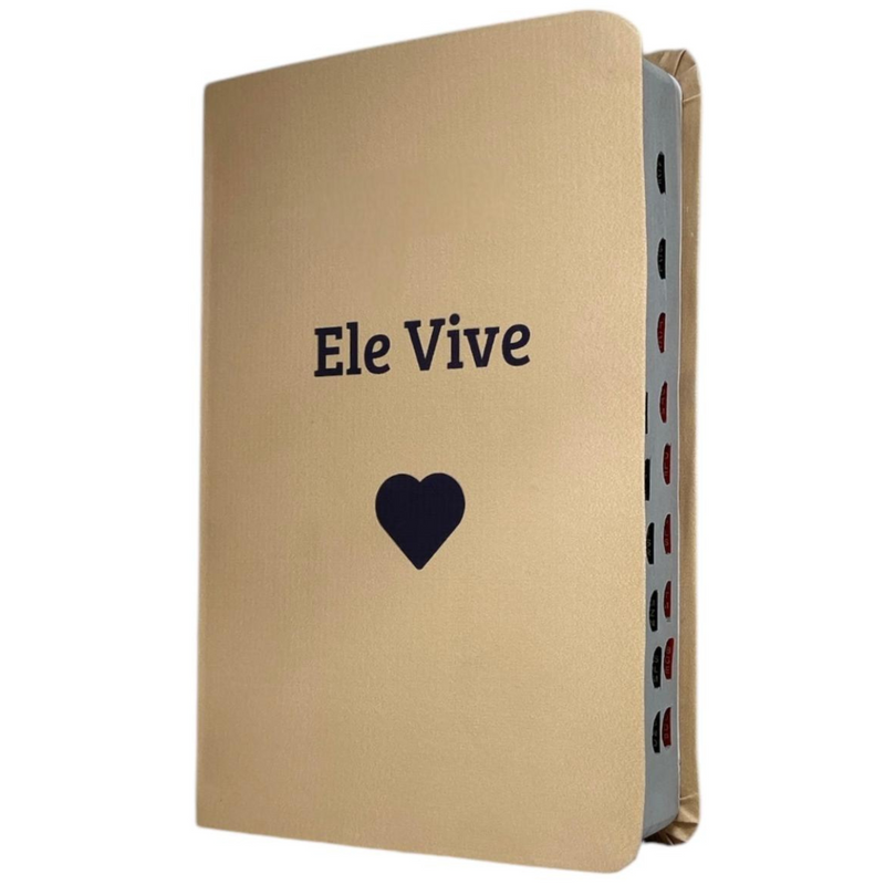 Bíblia Ele Vive Letra Gigante Capa Flexível Com Harpa e Índice Feminina Arc