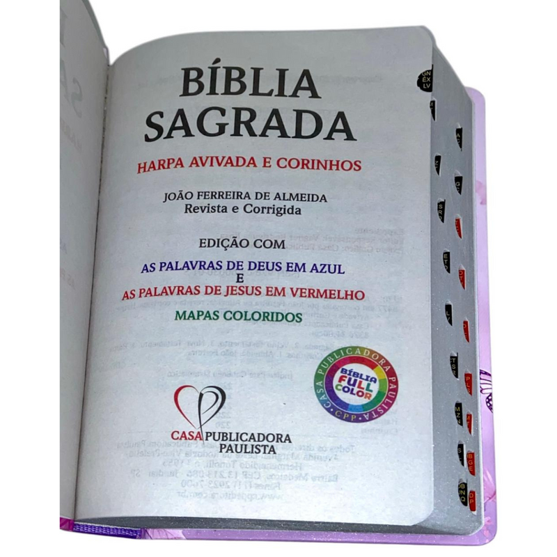 Bíblia Escolhida Por Deus Letra Gigante Capa Dura Com Harpa E Índice Feminina Arc