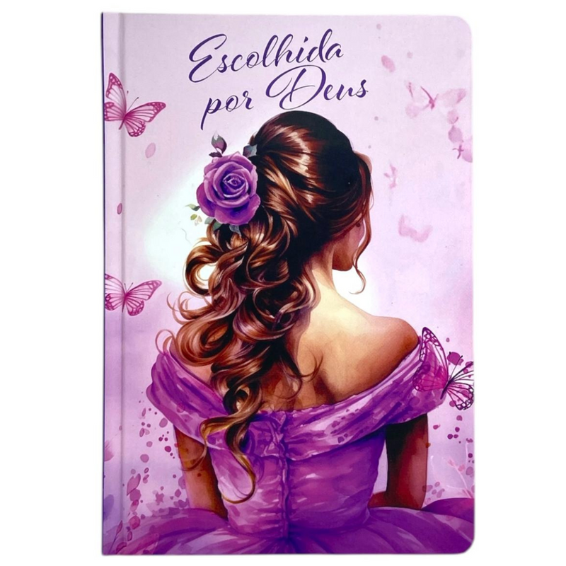 Bíblia Escolhida Por Deus Letra Gigante Capa Dura Com Harpa Feminina Arc