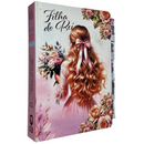 Bíblia Filha Do Rei Letra Gigante Capa Dura Com Harpa E Abas Coladas Feminina Arc