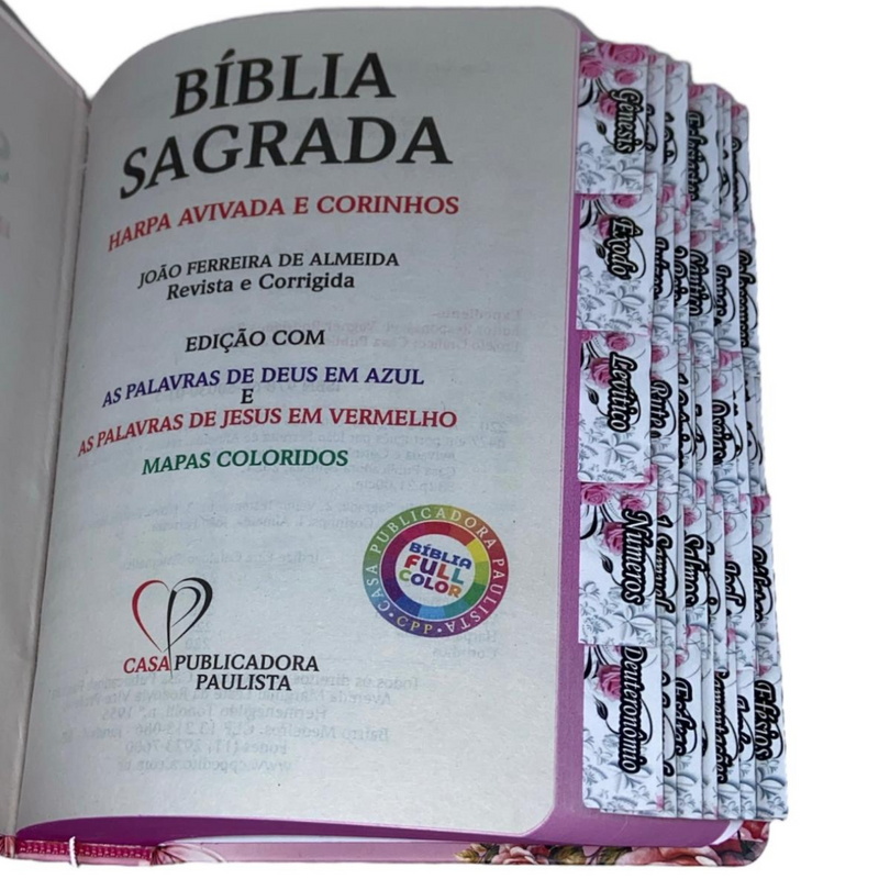Bíblia Filha Do Rei Letra Gigante Capa Dura Com Harpa E Abas Coladas Feminina Arc